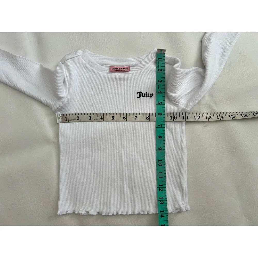 Juicy Couture Girls Black Fleece Vest & White Top Set 4T Casual Winter Beaded